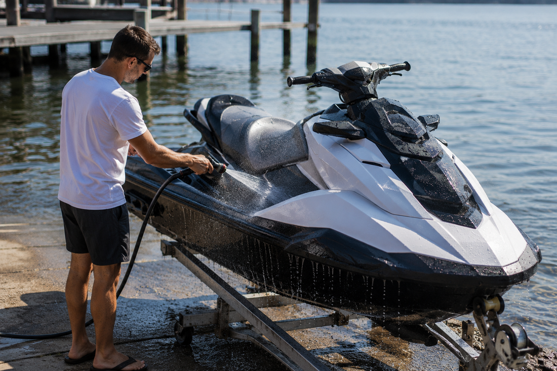 Comment bien rincer un jet-ski après une sortie en mer ?