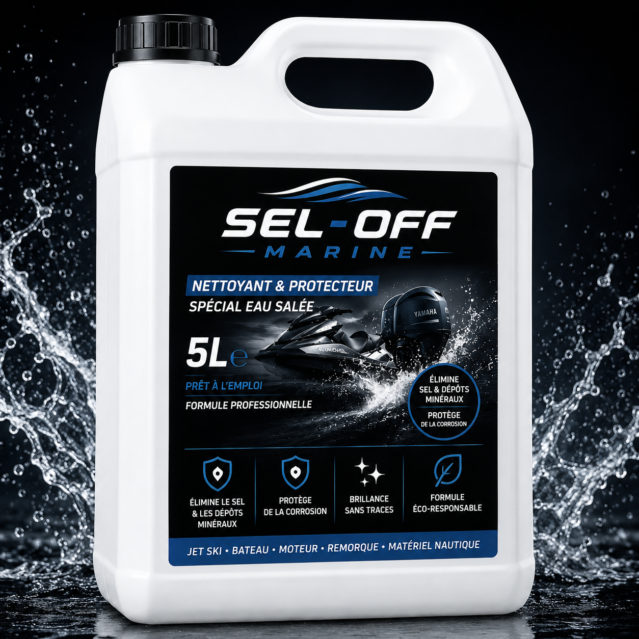 Bidon SEL-OFF Marine 5L anti-sel pour jet-ski et bateau