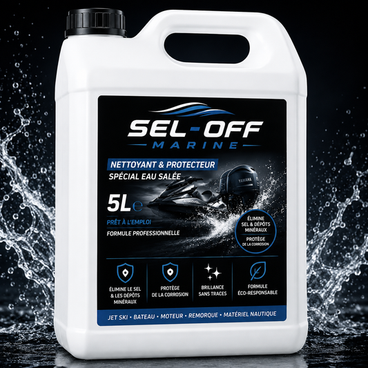 Bidon SEL-OFF Marine 5L anti-sel pour jet-ski et bateau